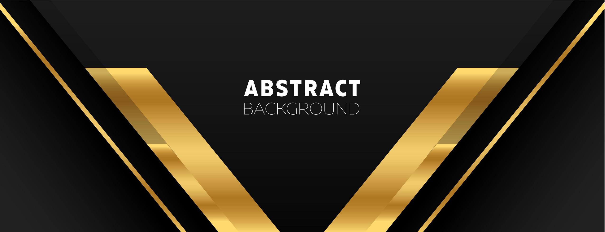 Black banner with golden V shapes vector