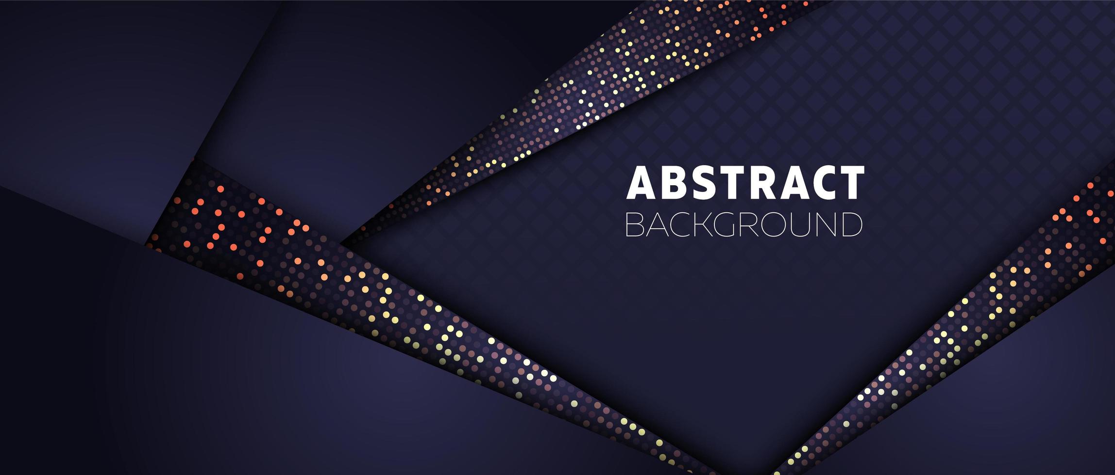 Dark Blue Angled Layer Banner With Glittering Dots vector