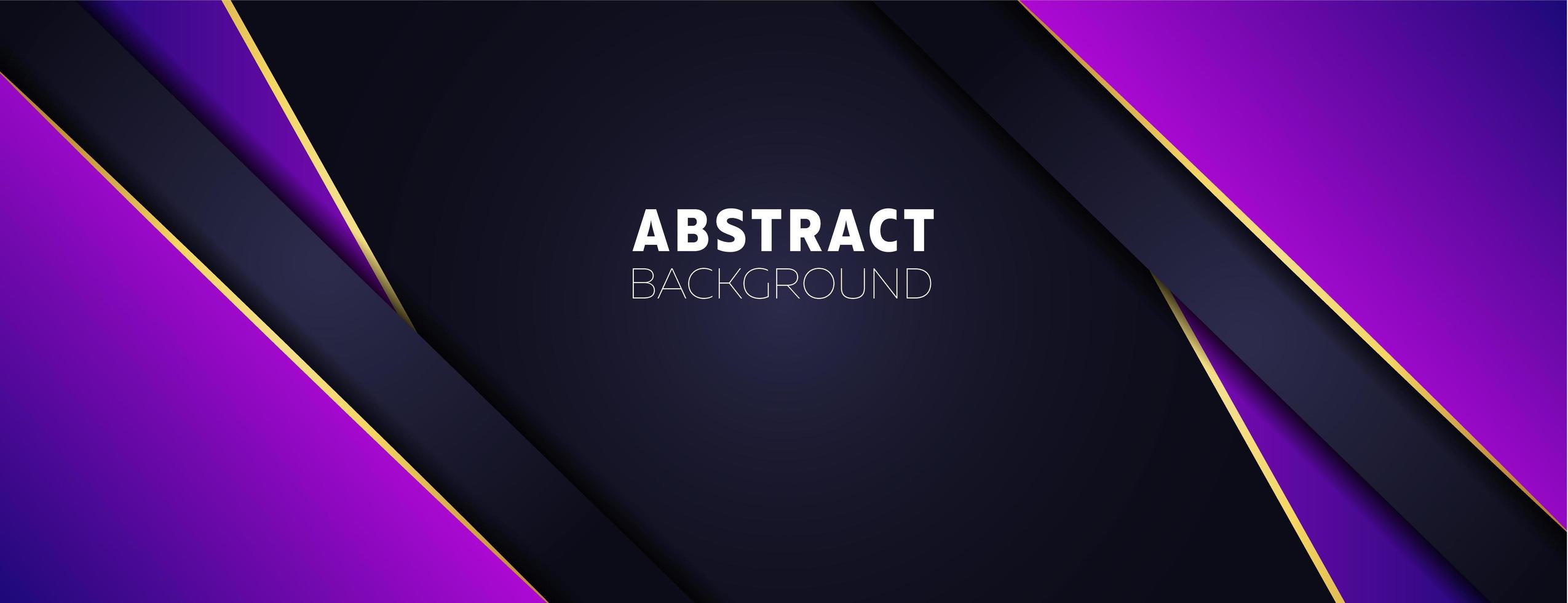 Glowing purple angled layer banner design vector