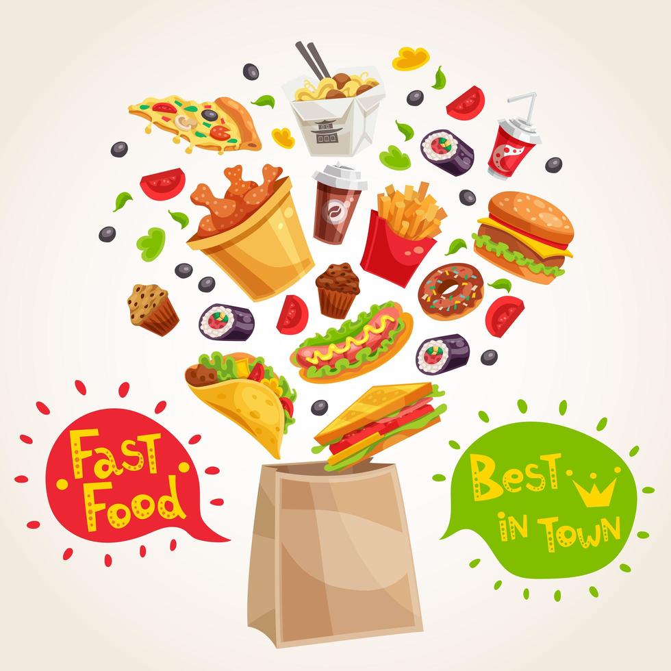 Fast food composition vector