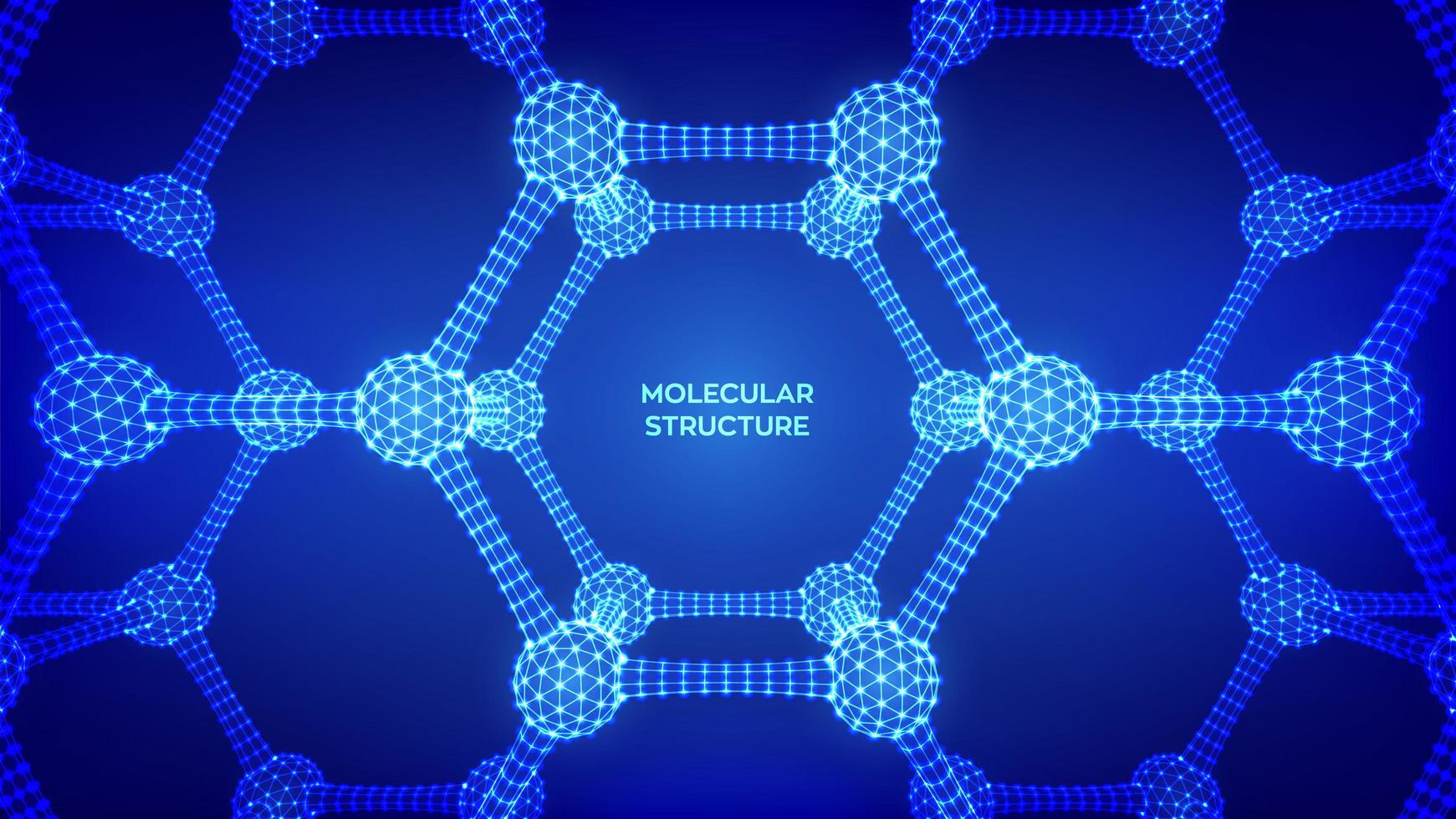 banner futurista de estructura molecular vector