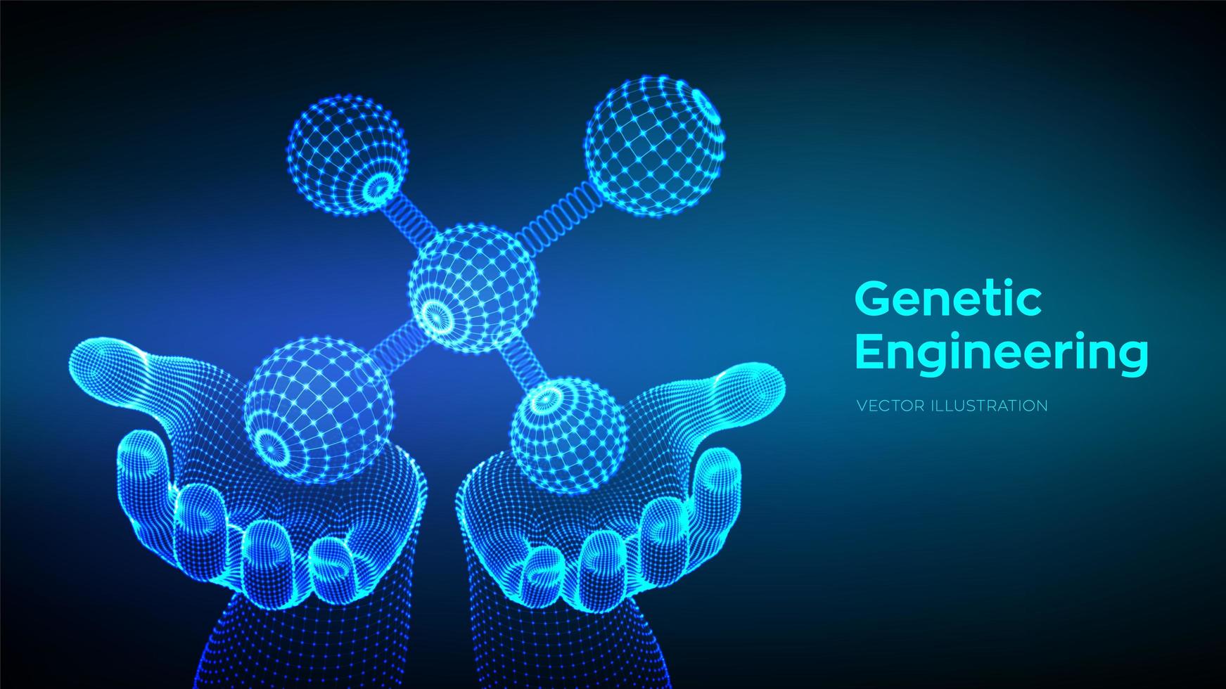 Genetic engineering futuristic banner vector