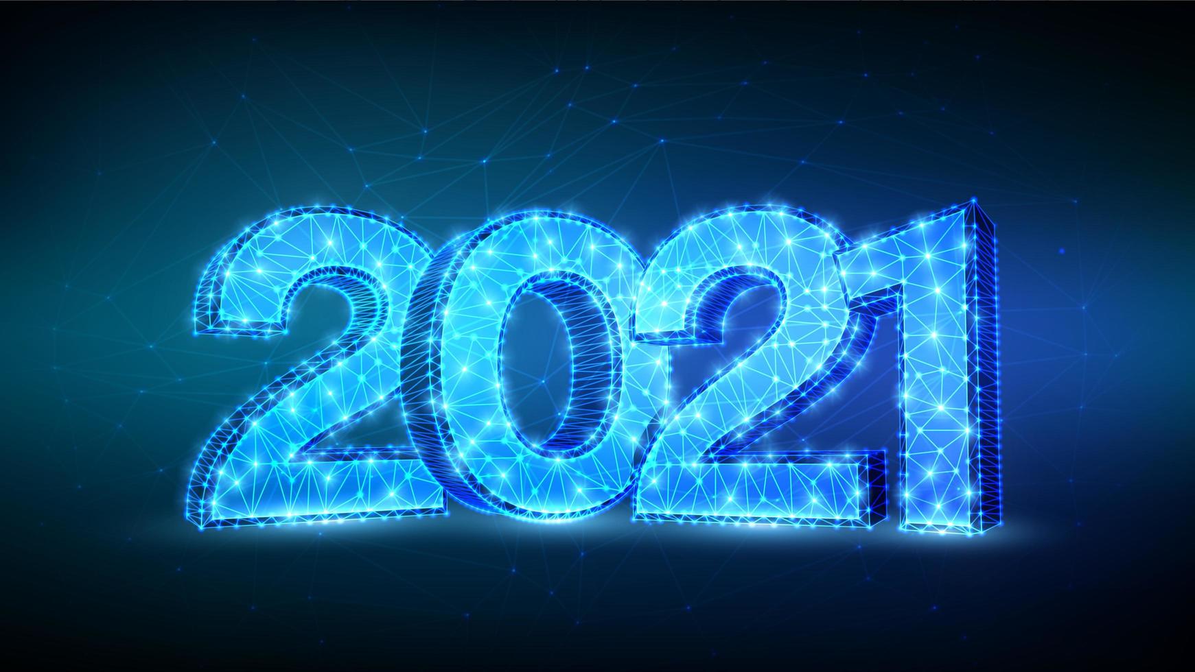 2021 celebración año nuevo banner futurista vector