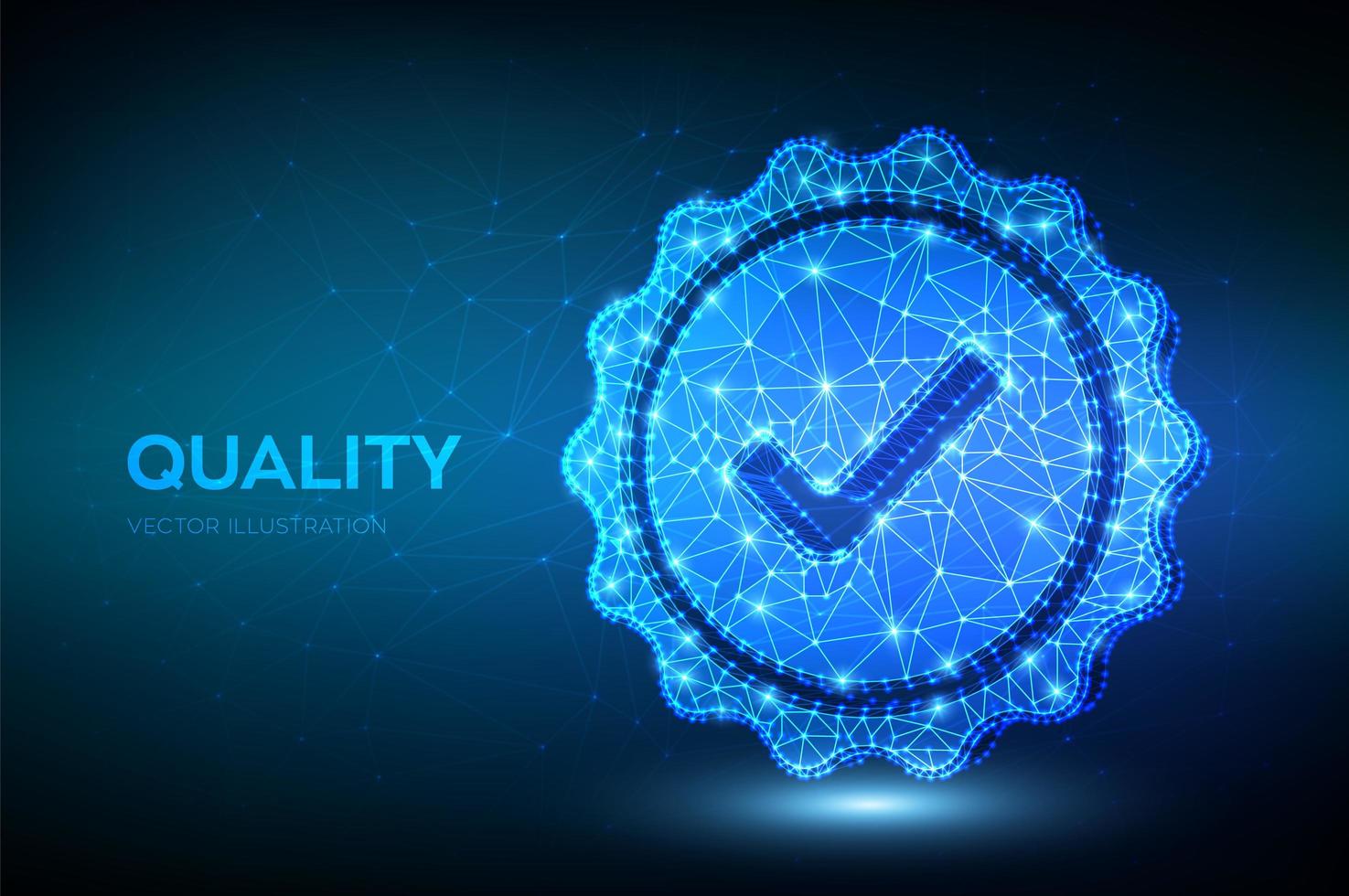 Quality seal futuristic banner vector