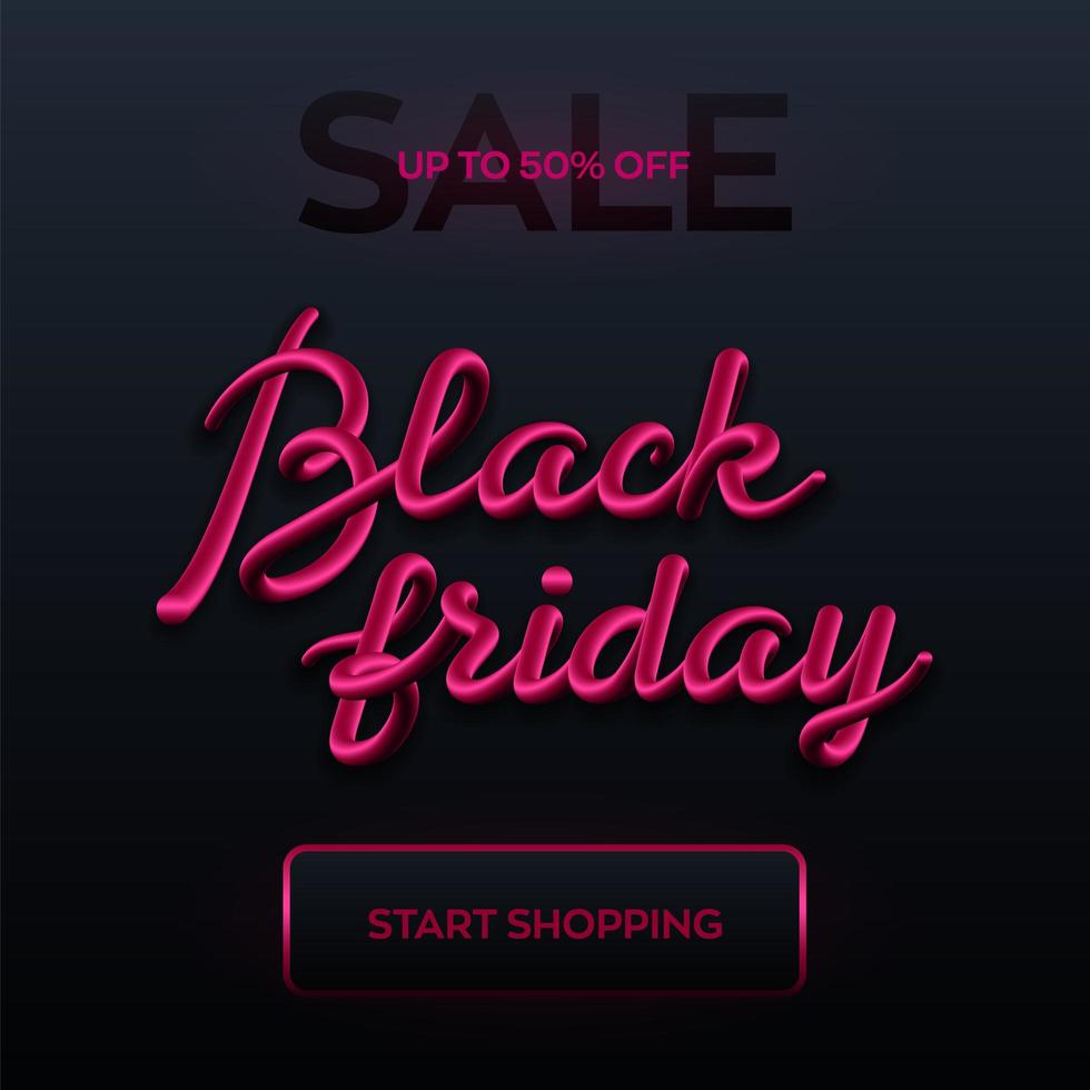 banner de venta de viernes negro rosa brillante vector