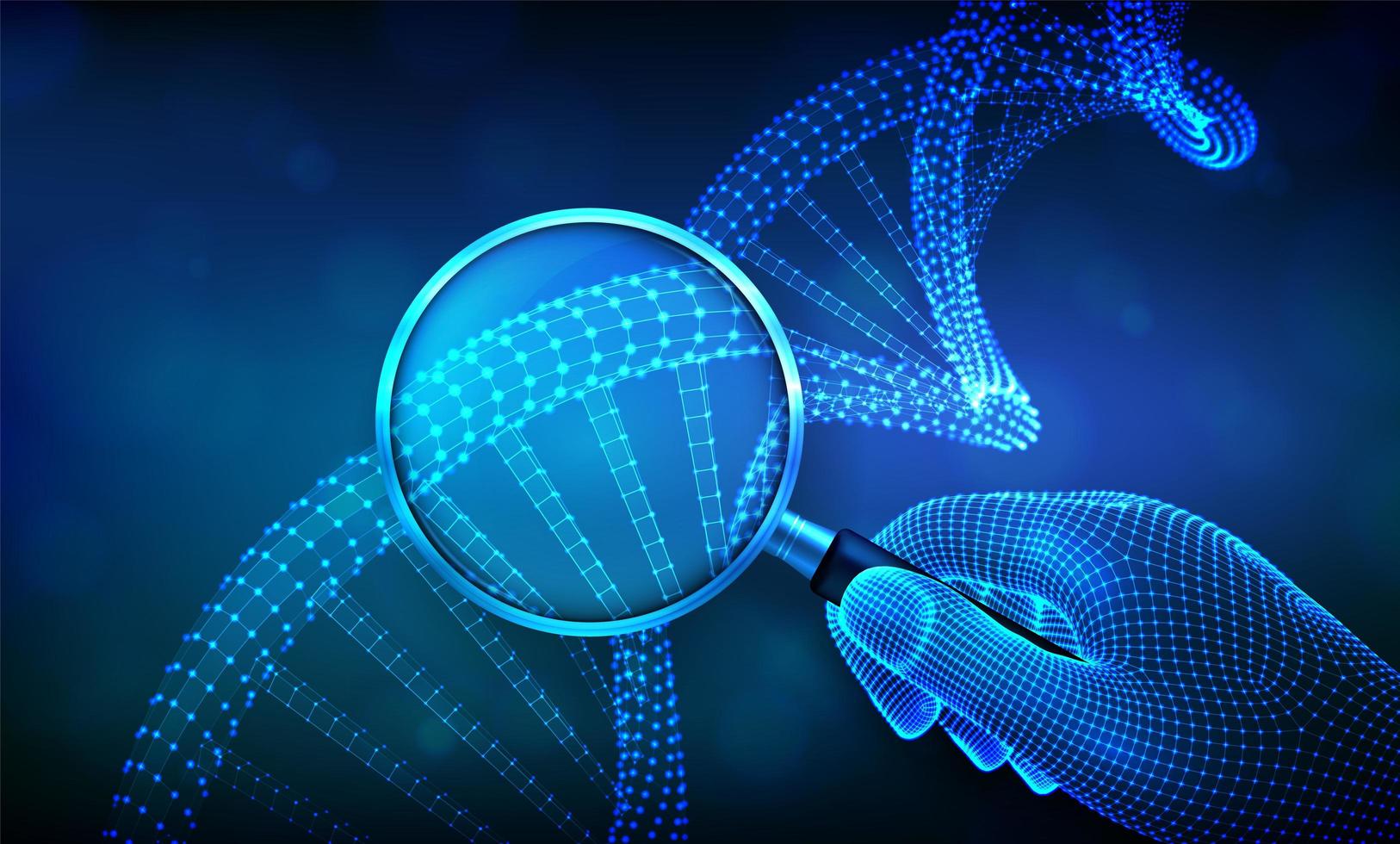 Genetic engineering concept futuristic banner with DNA vector