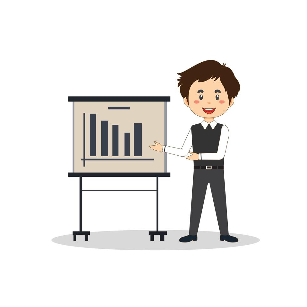 Businessman Presenting with Chart vector