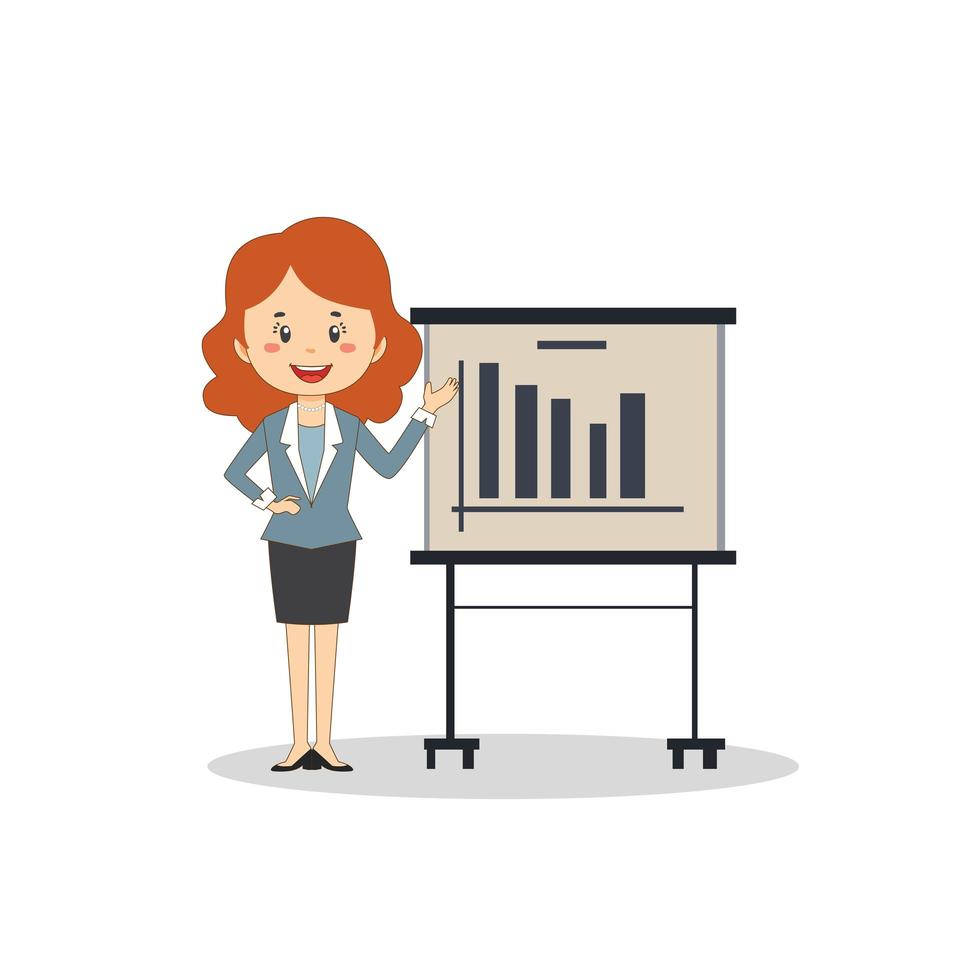 Businesswoman Presenting with Chart vector