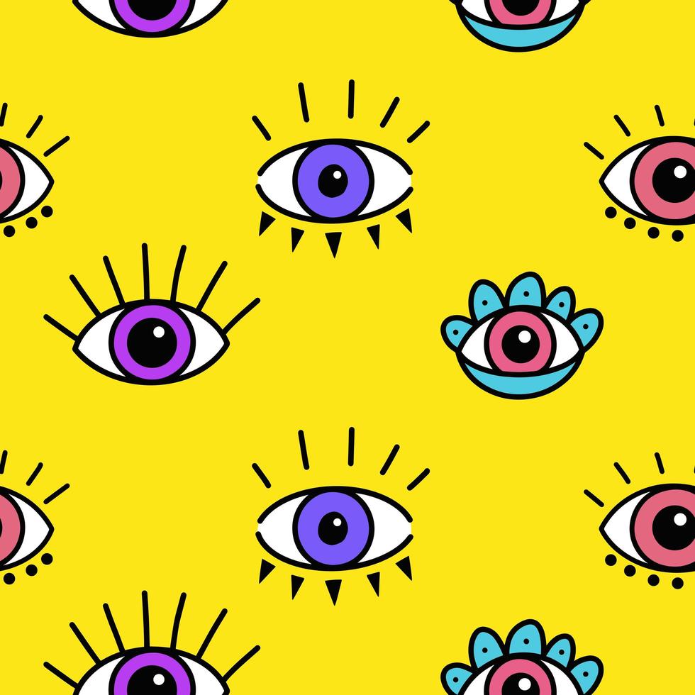 Seamless pattern with magical eyes vector