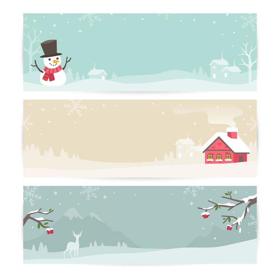 Winter Landscape Banner vector