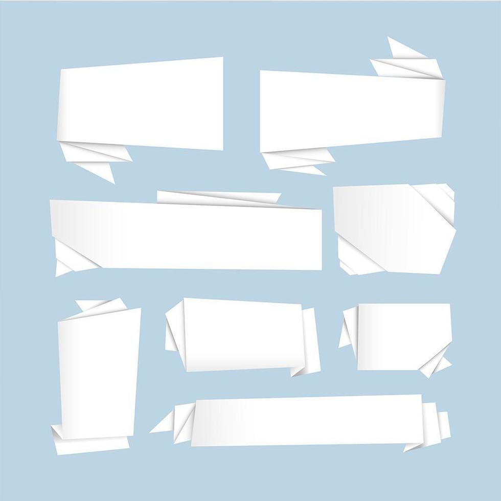 Origami Blank Label Set vector