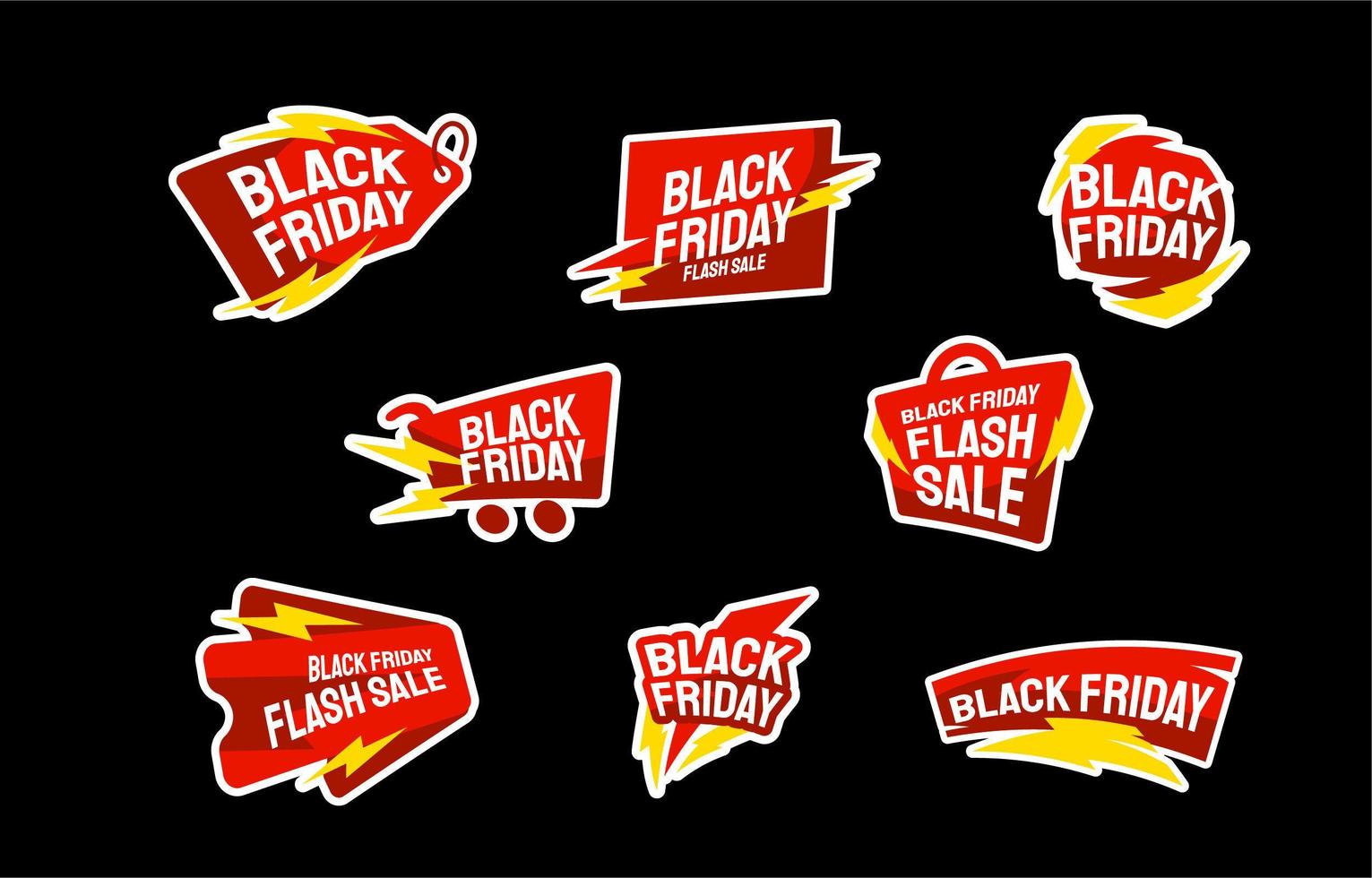 Black Friday Flash Sale Sticker vector