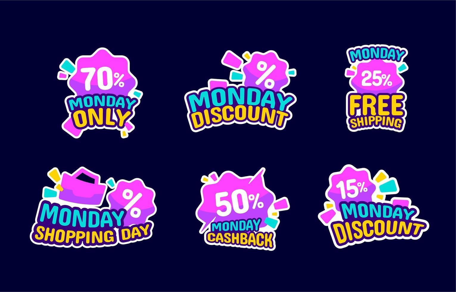 Cyber Monday Discount Sale Sticker vector