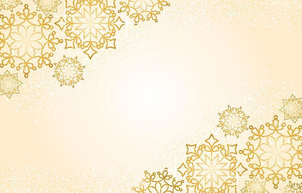 Winter Background with Sparkling Gold Snowflakes vector