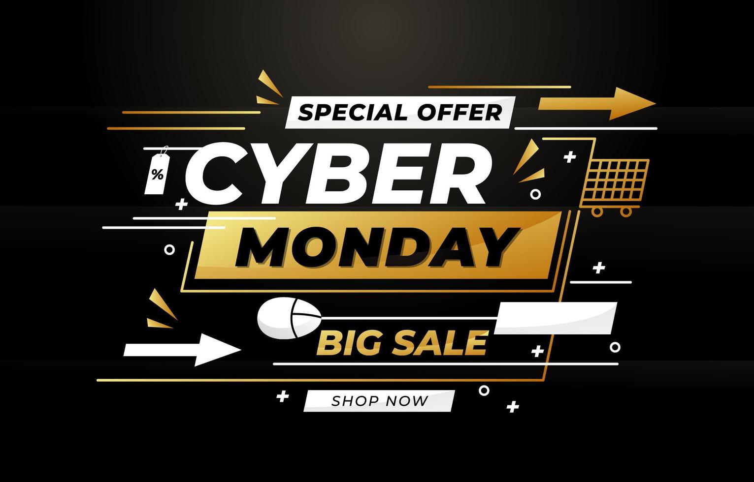 elegante concepto de venta de cyber monday vector