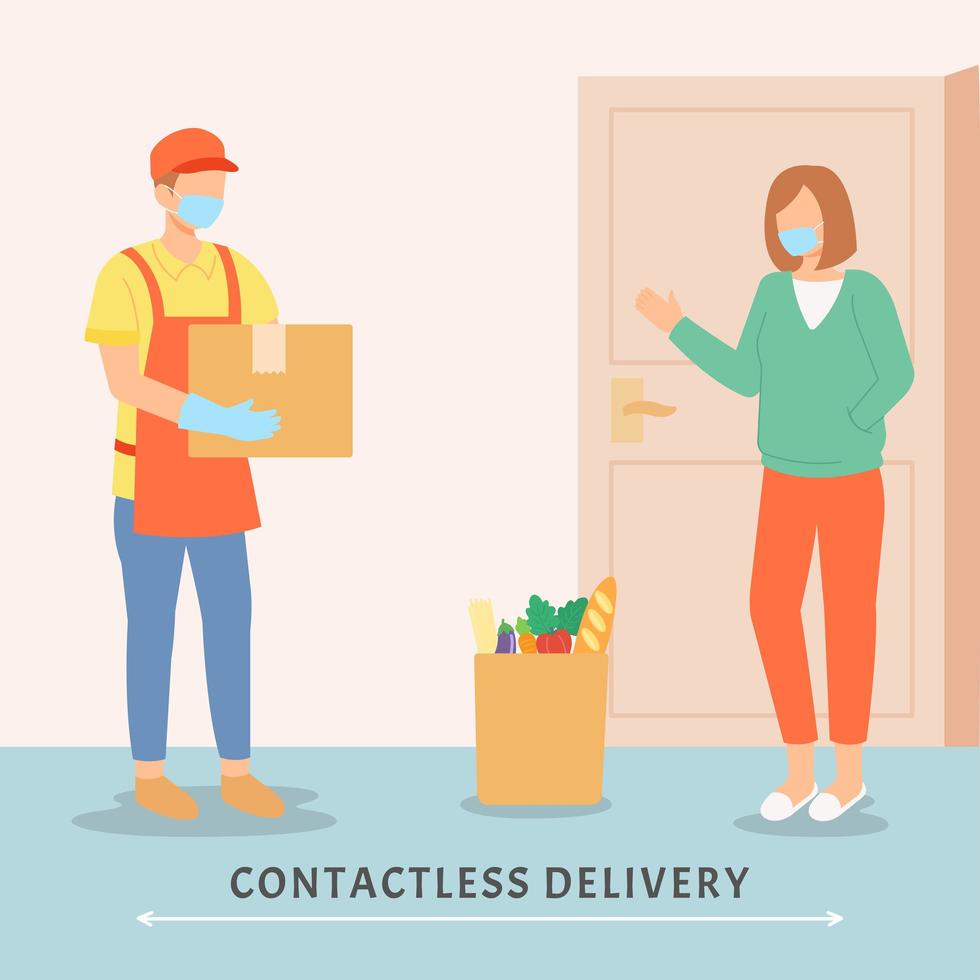 Delivering Food and Groceries Without Human Contact vector