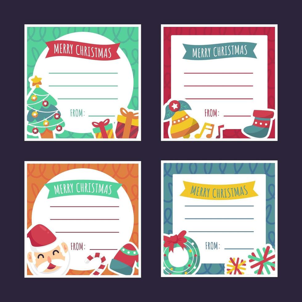 Christmas Card Collections with Text Line vector