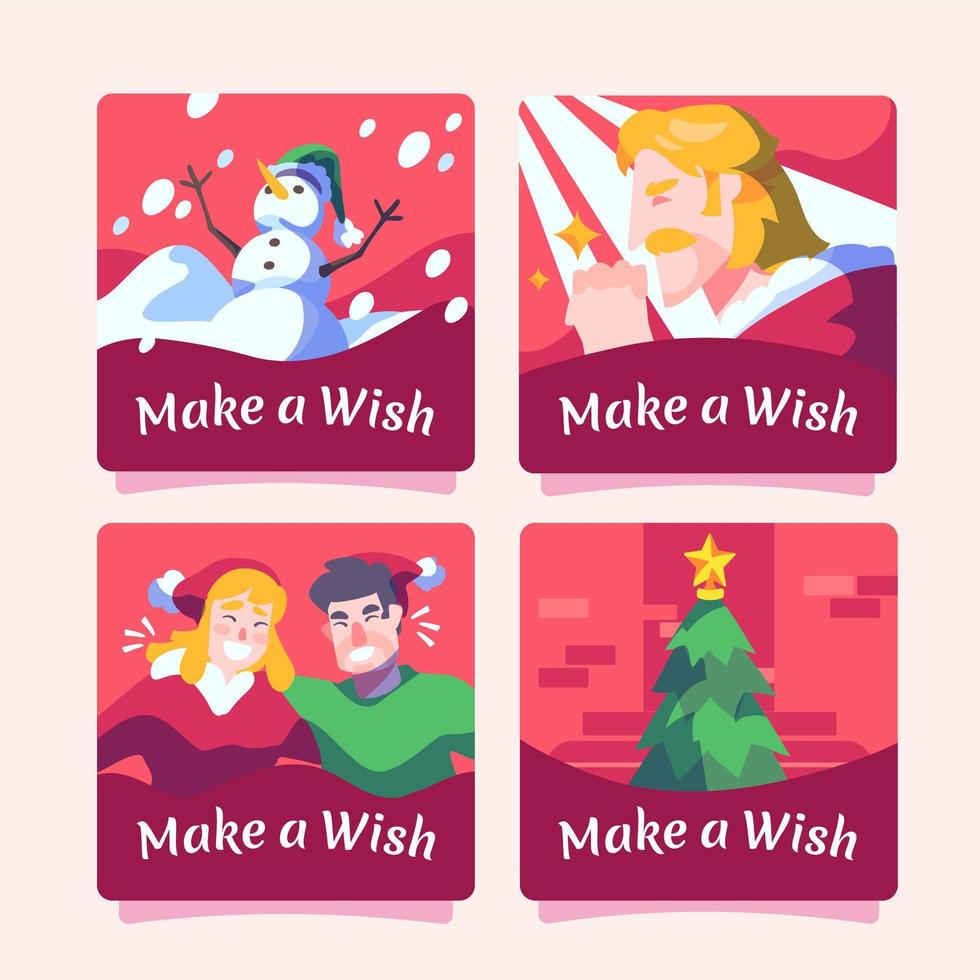 Christmas Card Gathering and Make a Wish vector