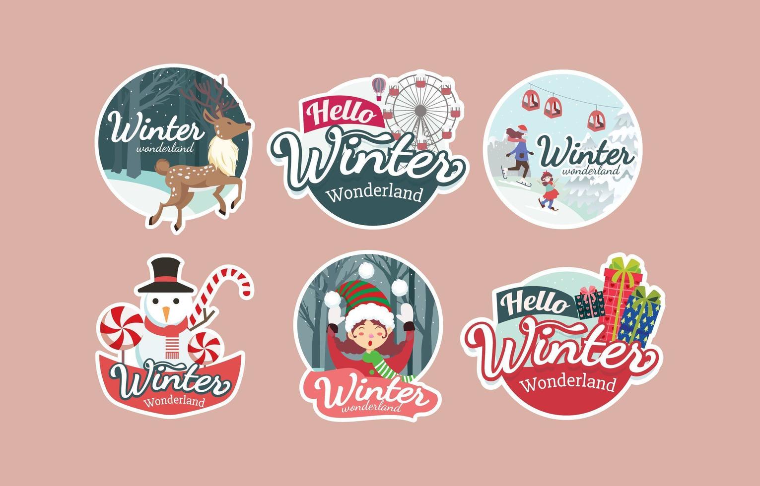 Happiness in The Winter Wonderland vector