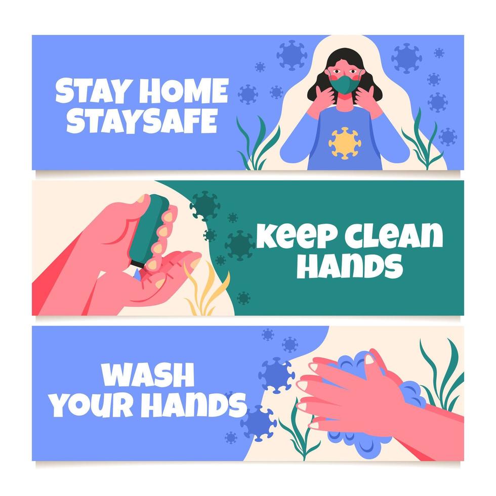 Stay Healthy and Clean During Pandemic vector