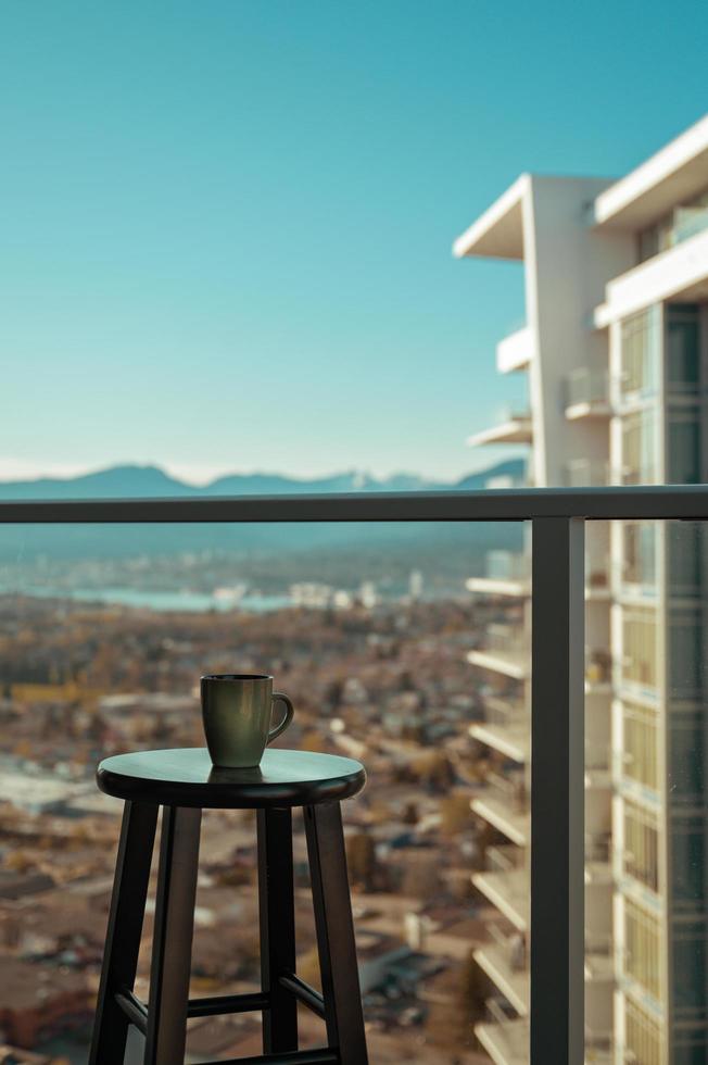 Mug on a balcony photo