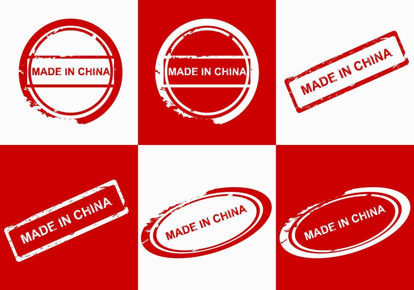 Made in china labels vector