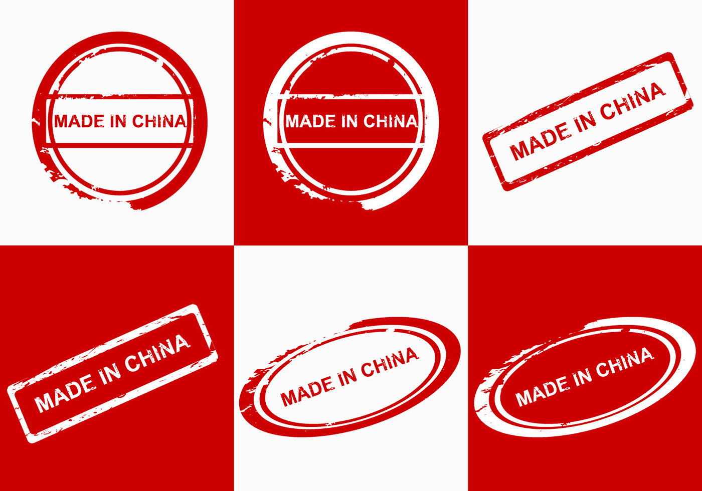 Made in china labels 1412217 Vector Art at Vecteezy