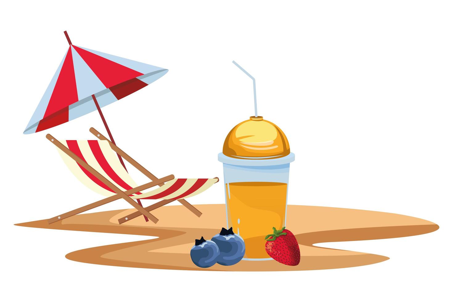 Smoothie drink composition outdoors vector