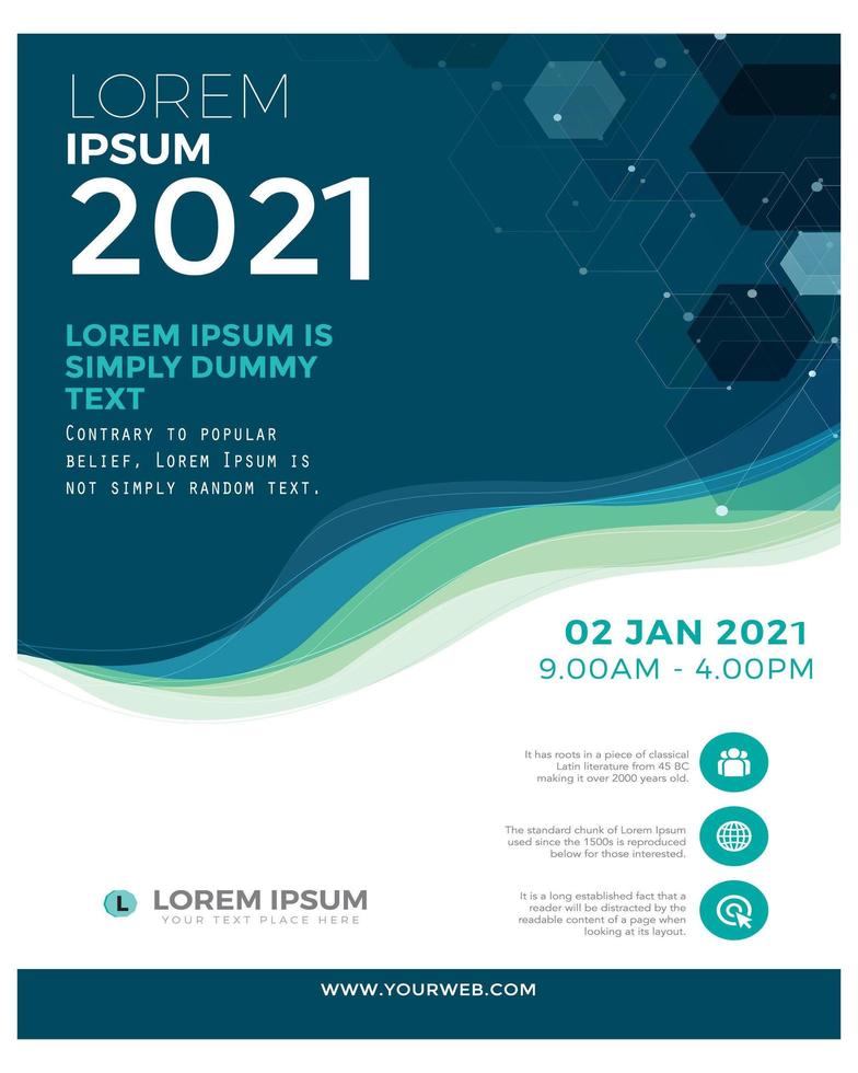 Modern design business leaflet in blue and green vector