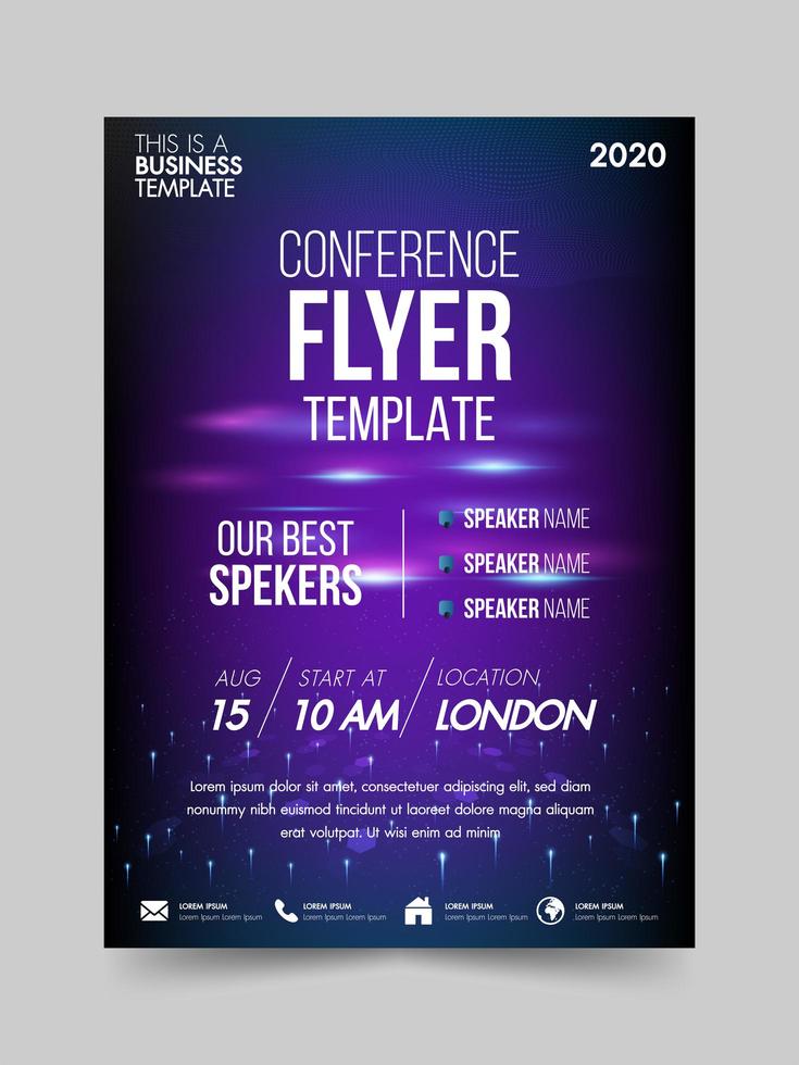 Brochure design flyer template technology conference vector