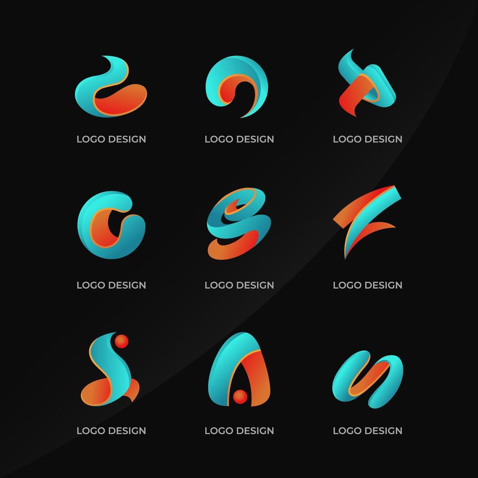 elementos de logotipo colorido abstracto vector