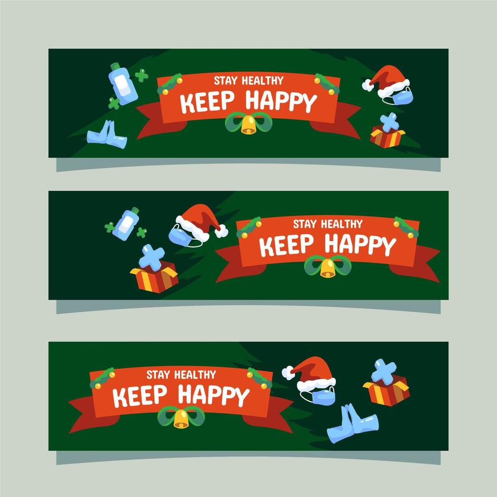 Christmas Banner Stay Healthy vector