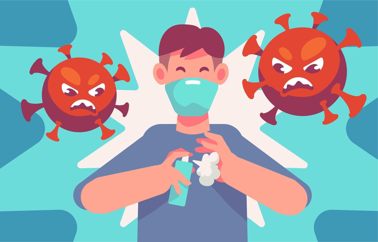 Covid 19 Awareness to Use Hand Sanitizer vector