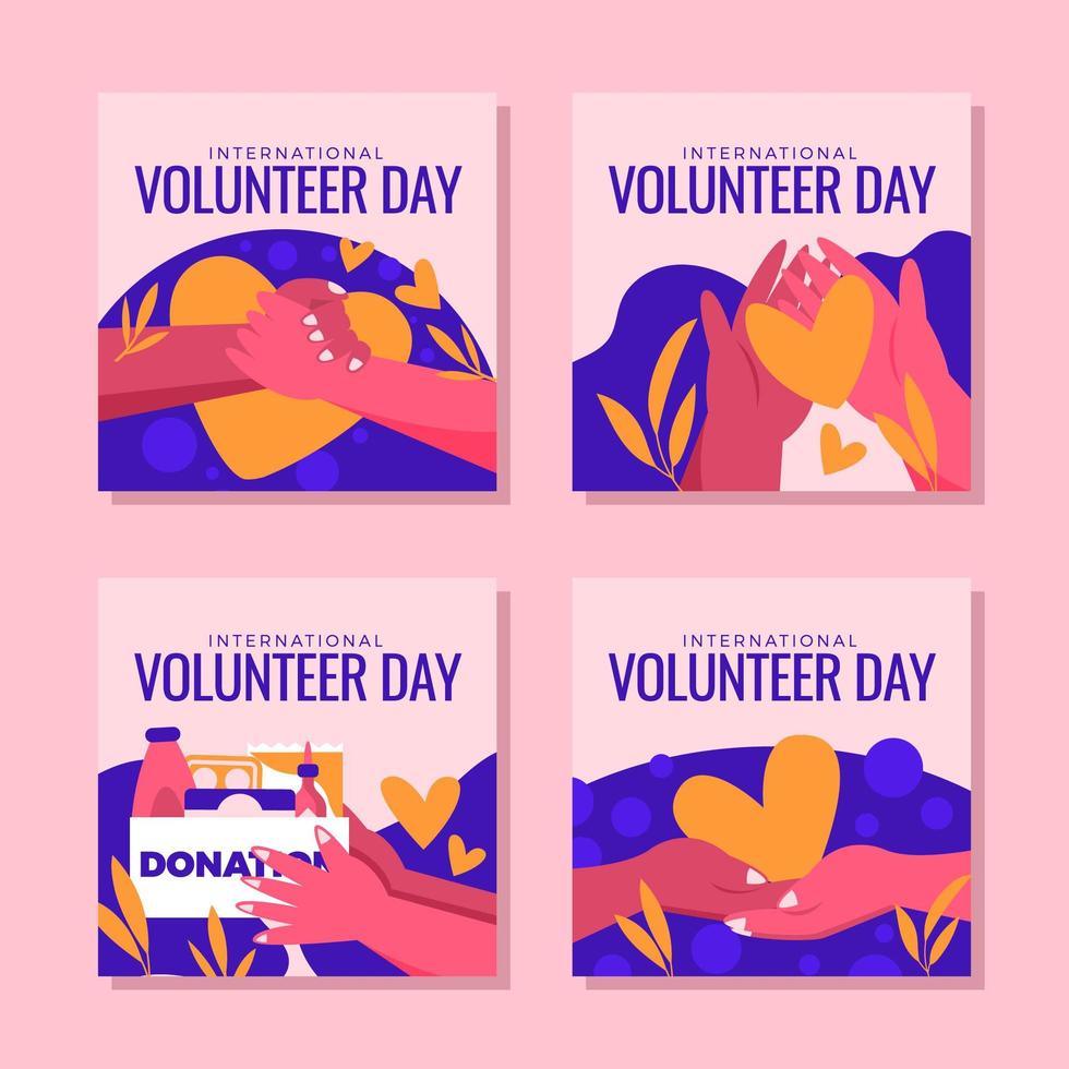 Help People in Need During Volunteer Day vector