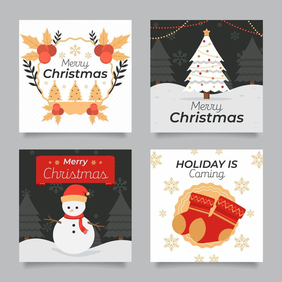 colección de tarjetas de navidad vector