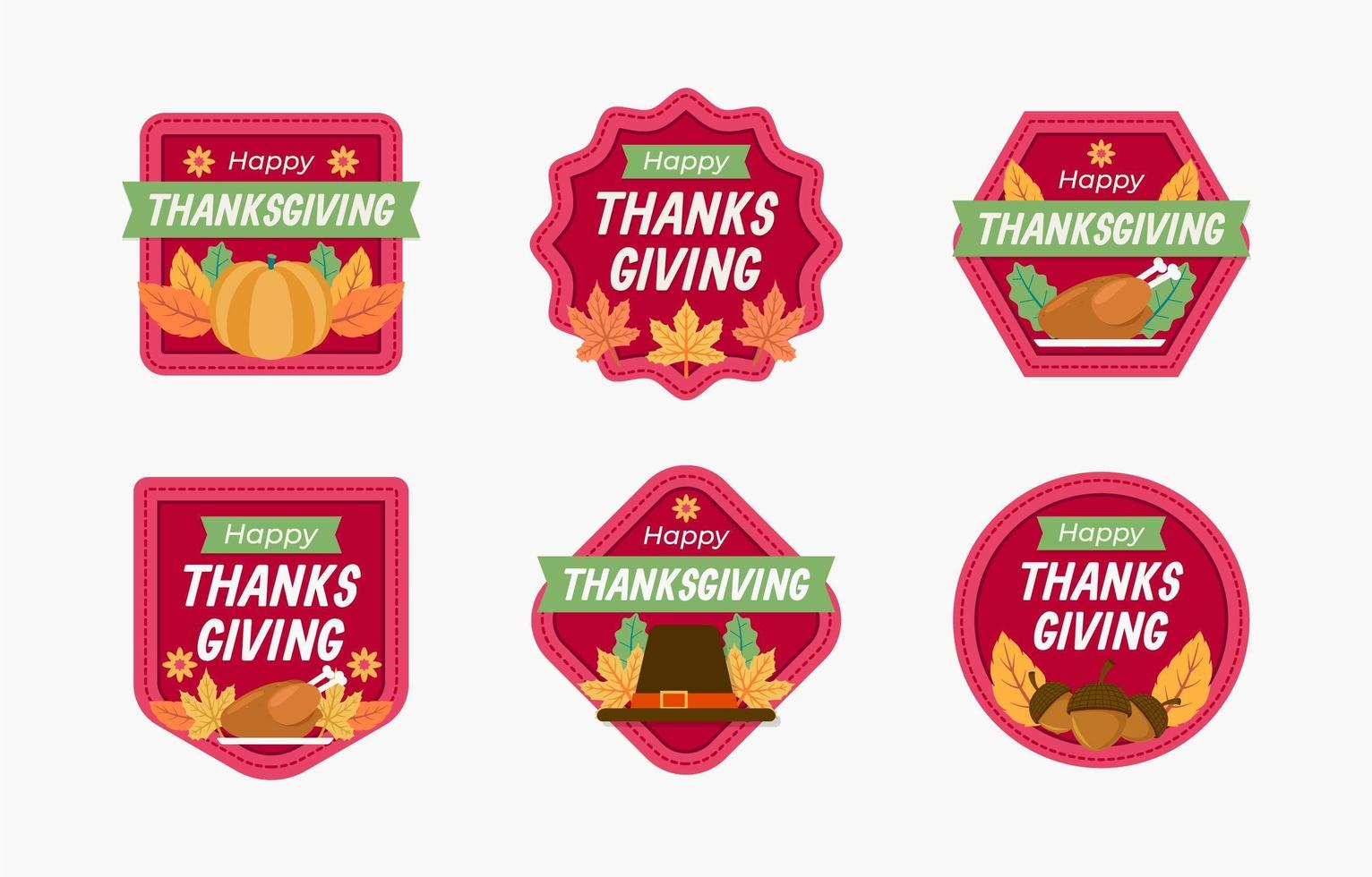 Thanksgiving Sticker Collection vector