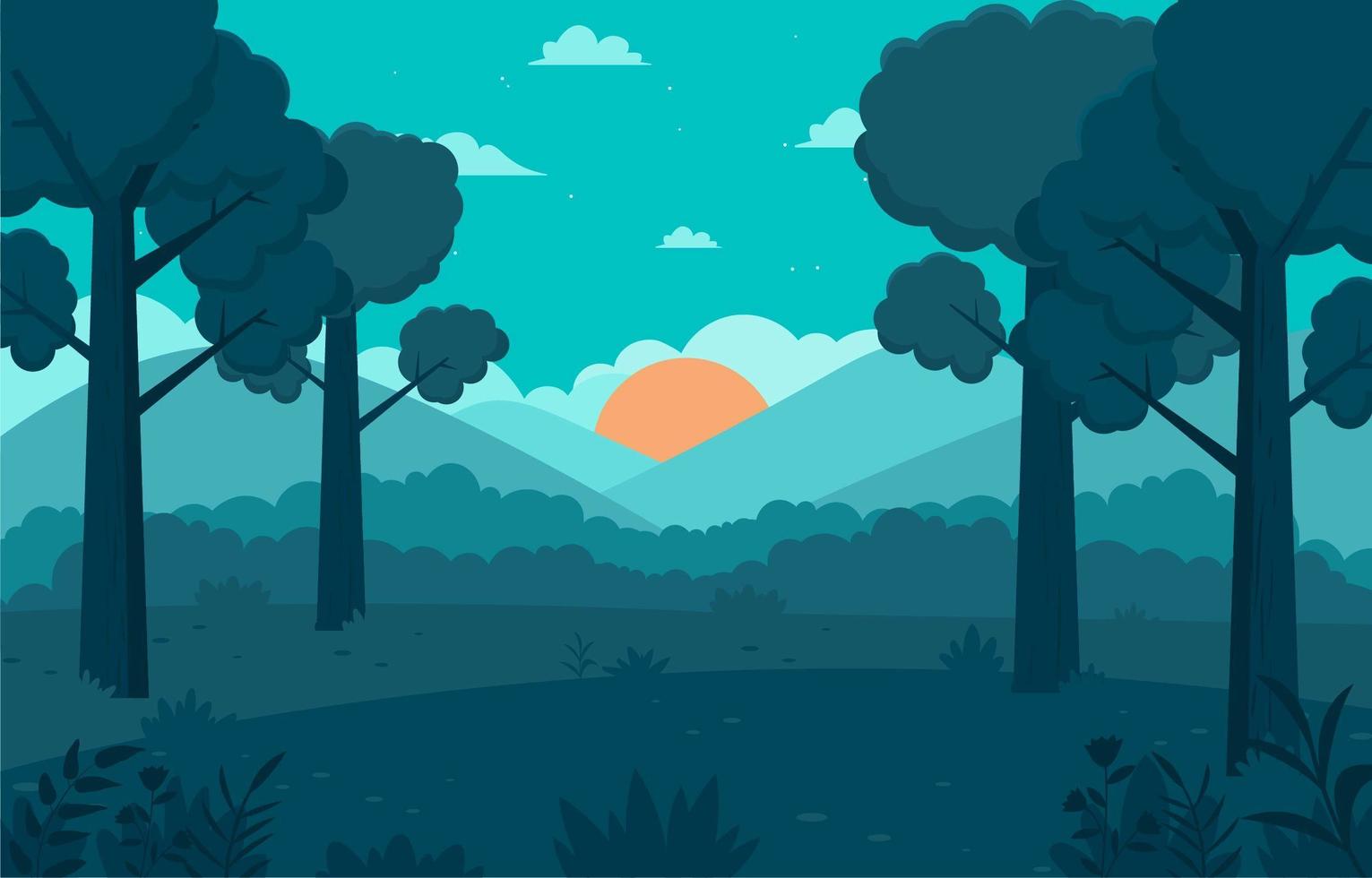 Tree Background In The Forest In The Morning vector