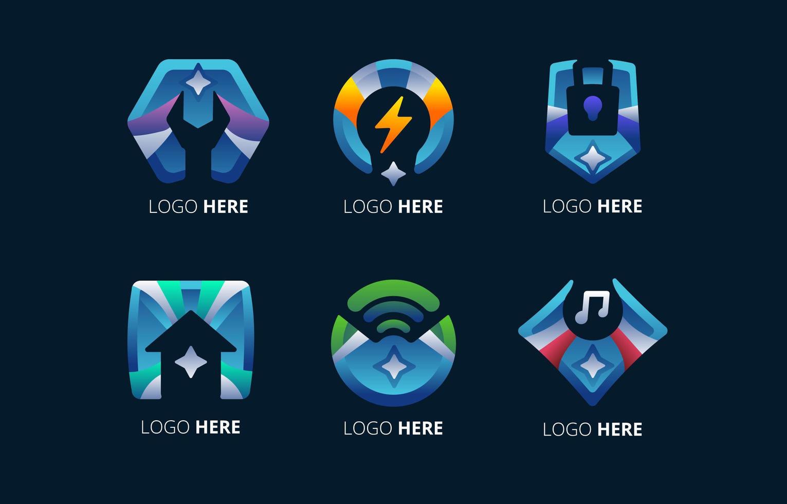 Future Technology Logo Set vector