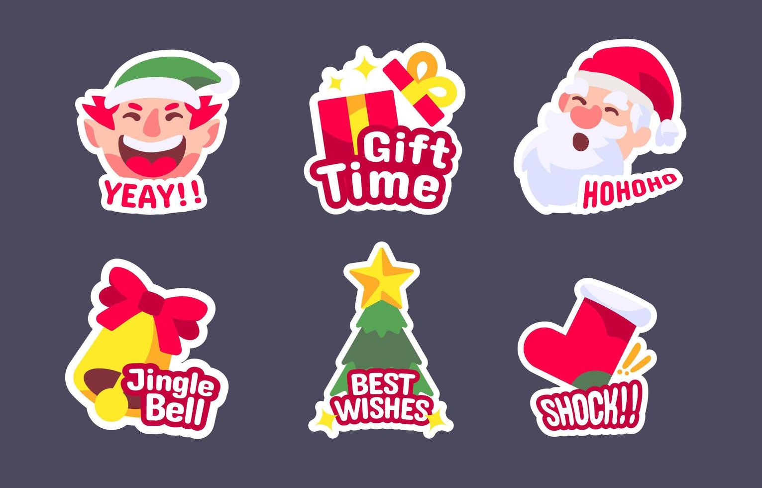 Chrismas Festive Sticker Pack vector