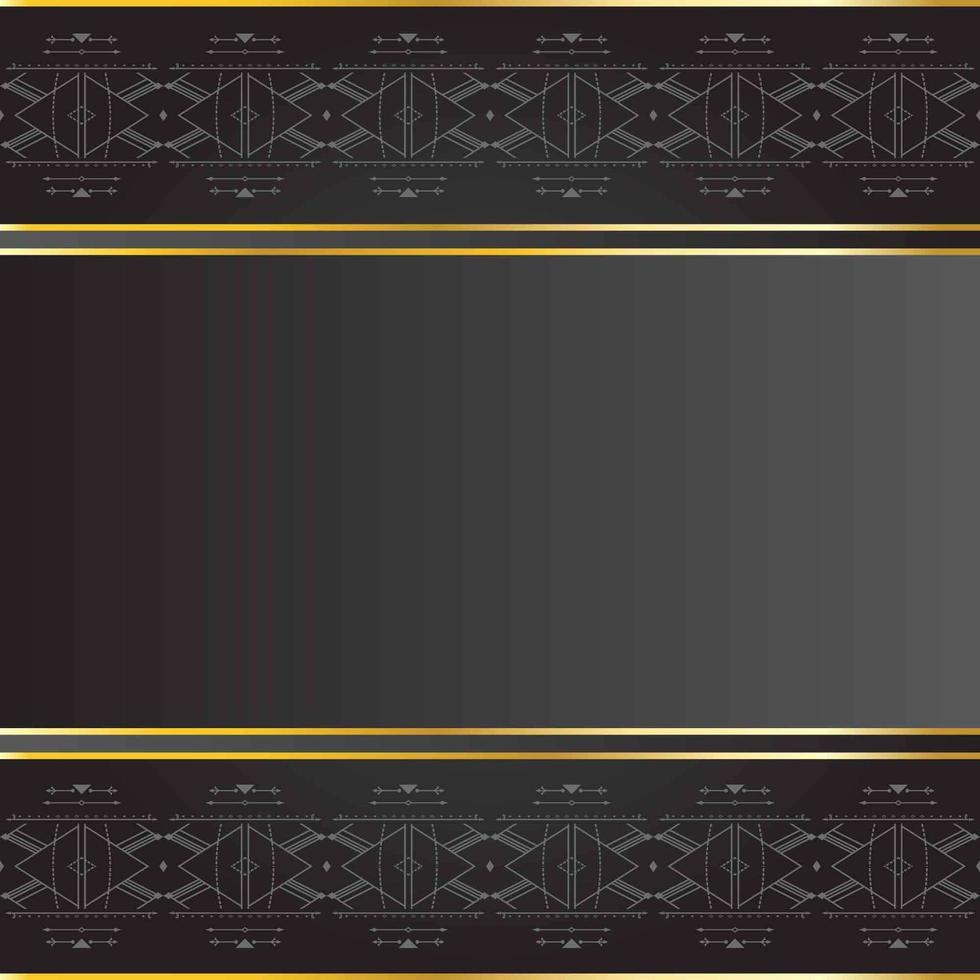 Black Background with Tribal Pattern and Gold Trim vector