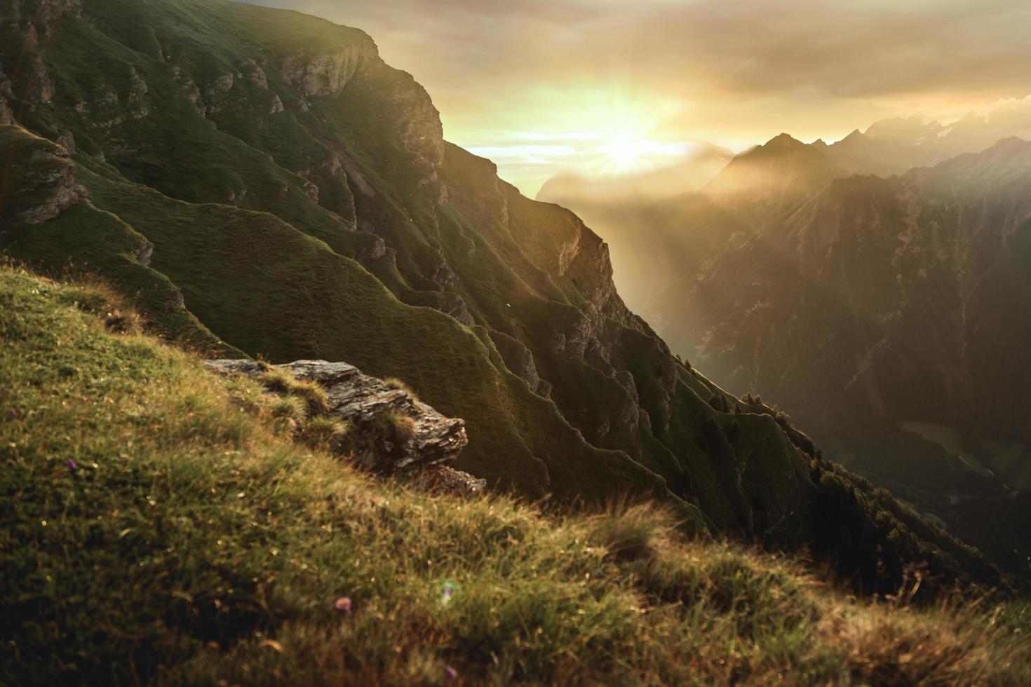 Mountains during dawn photo