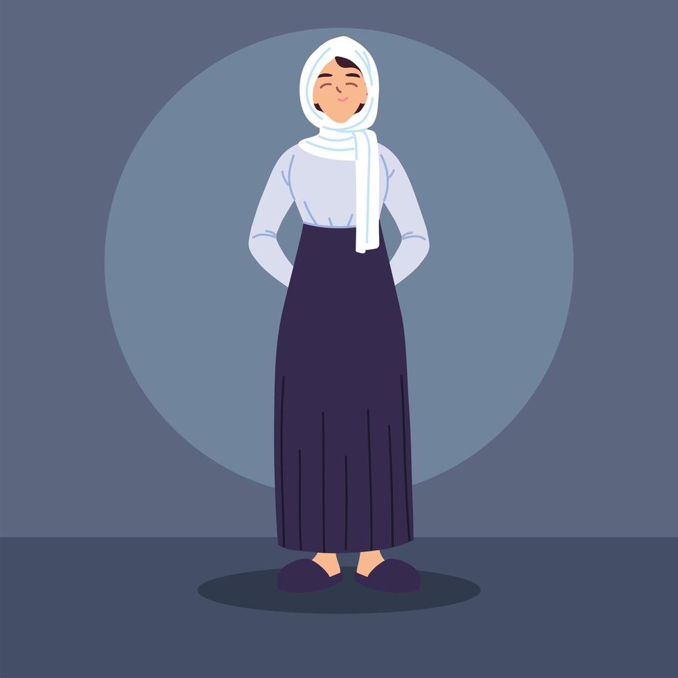 Muslim woman in traditional dress vector