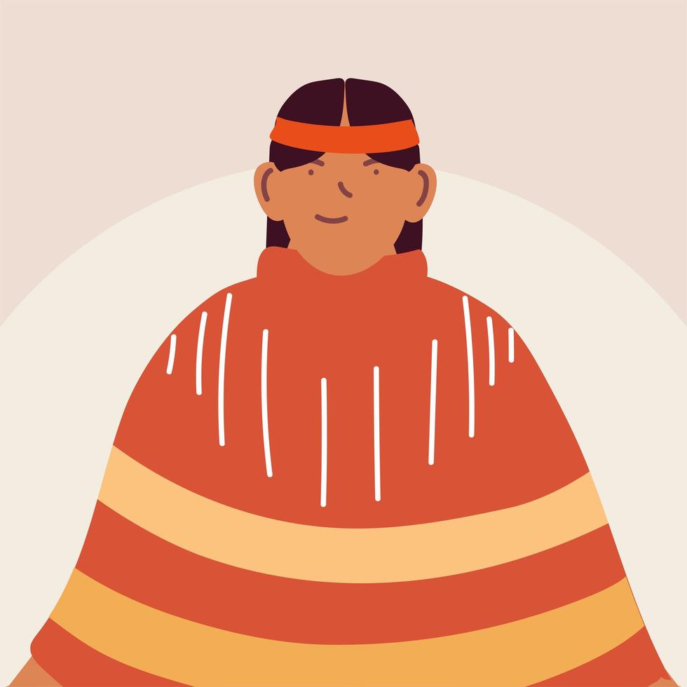 Native man standing in traditional dress vector