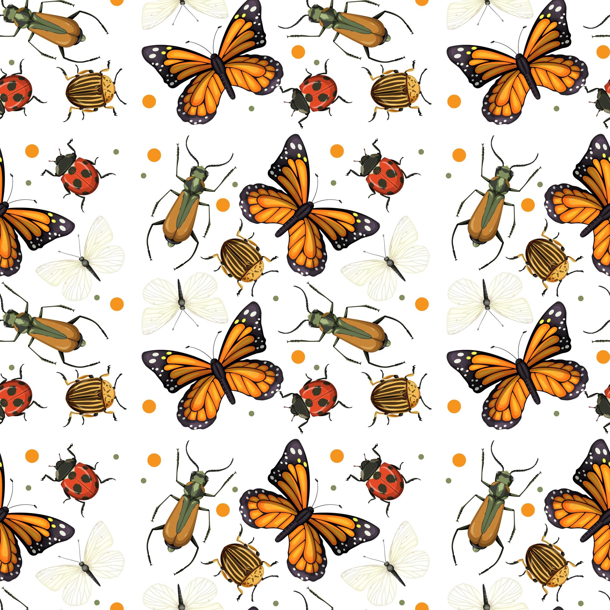 Different insects seamless pattern 1416507 Vector Art at Vecteezy