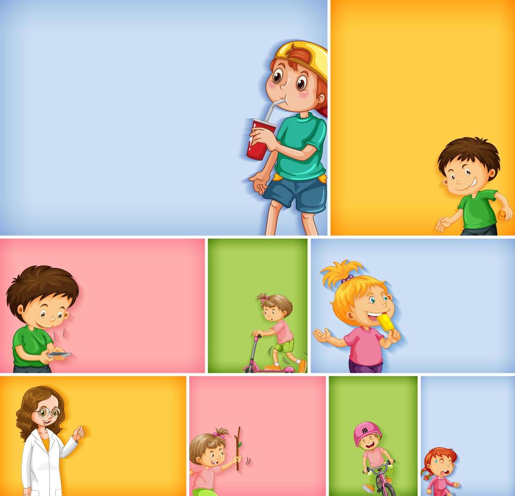 conjunto de diferentes personajes infantiles vector