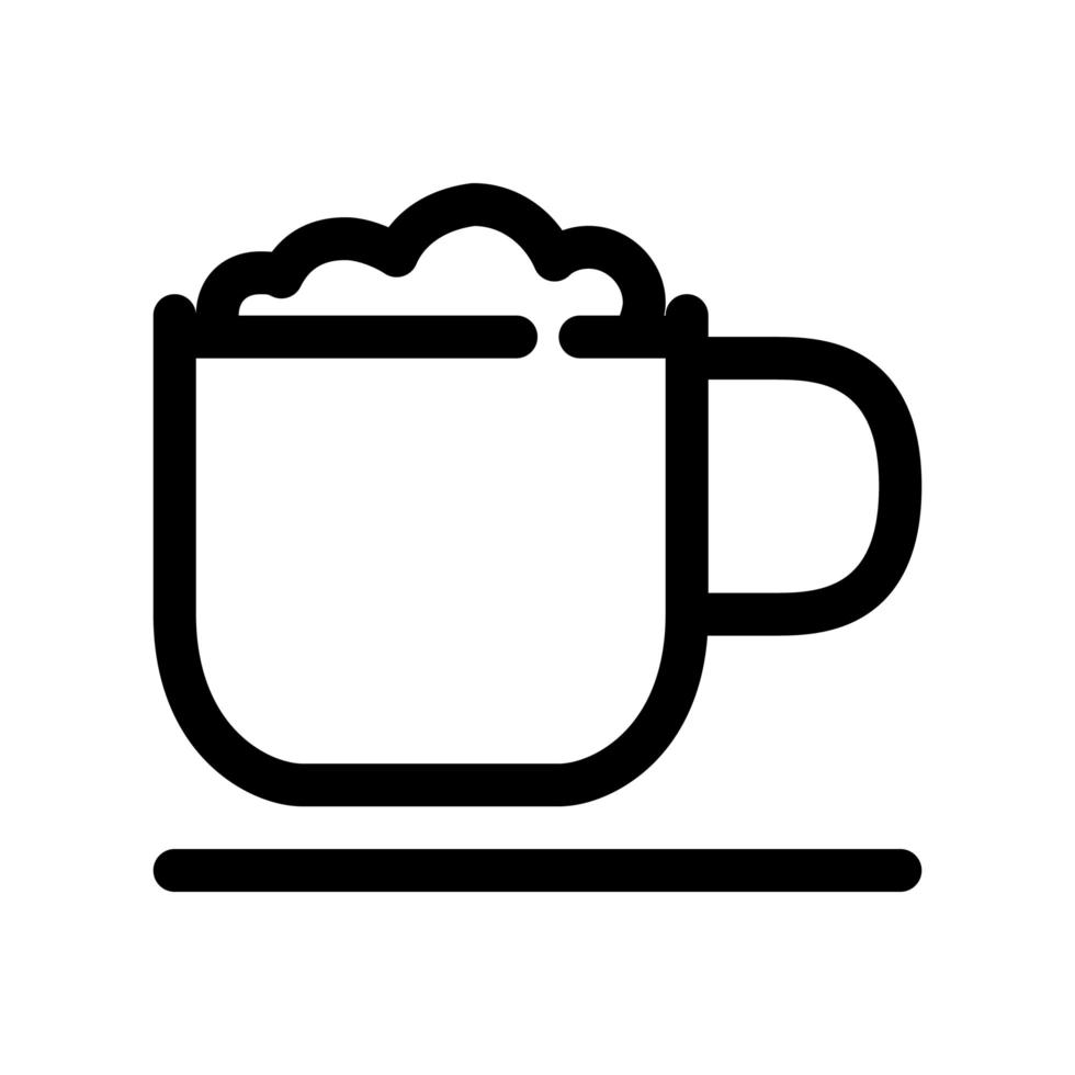 Coffee latte outline icon vector