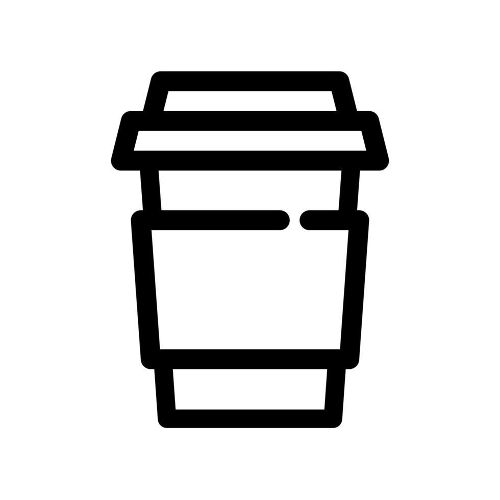 Paper coffee cup outline icon vector