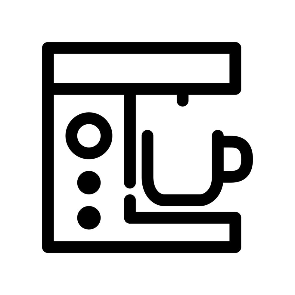 Coffee machine outline icon vector