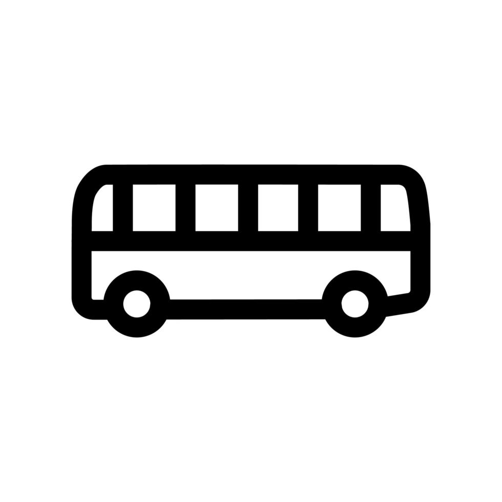 icono de contorno de bus vector