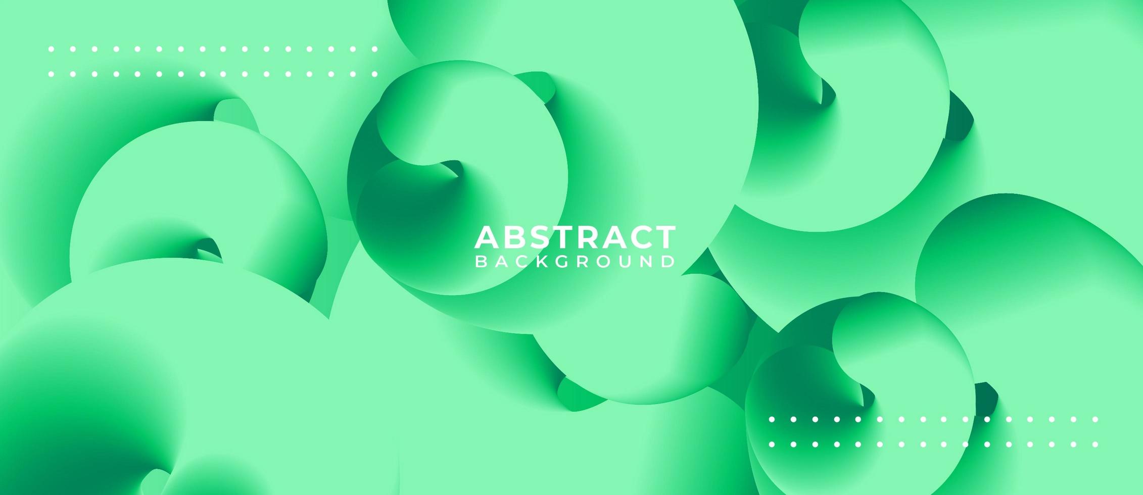 Spiral 3D Shape Green Abstract Background vector